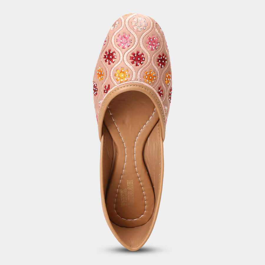 Ladies' Stone Mojari, Peach, large image number null