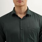 Men's Dark Forest Green Cut Away Collar Formal Shirt, Dark Green, small image number null