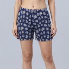 Women's Navy Blue Regular Fit Drawstring Shorts, Dark Blue, small