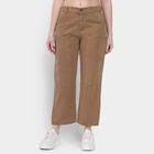 Ladies' 100% Cotton Trousers , भूरा, small image number null