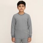 Boys Muted Sage Green Round Neck Thermal Upper, मिश्रित हल्का ग्रे, small image number null