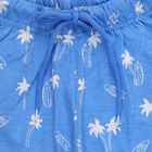 Boys' Blue Regular Fit Tropical Printed Bermuda Shorts, Light Blue, small