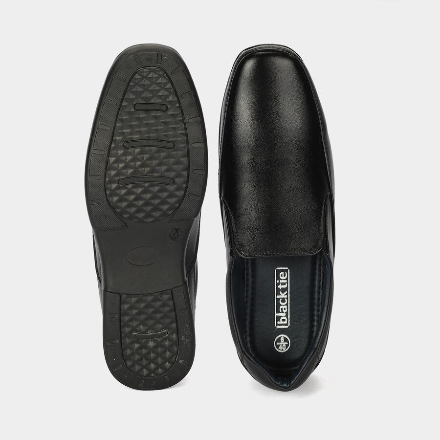 Men's Black Slip-On Loafer Formal Shoes, Black, large