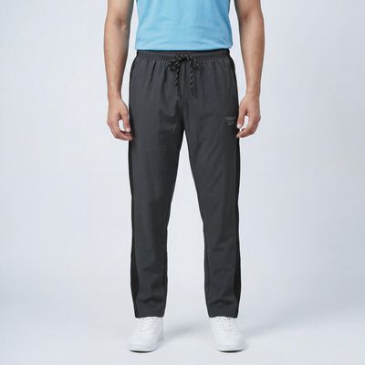 Men's Grey Slim Fit Zip Pocket Track Pants