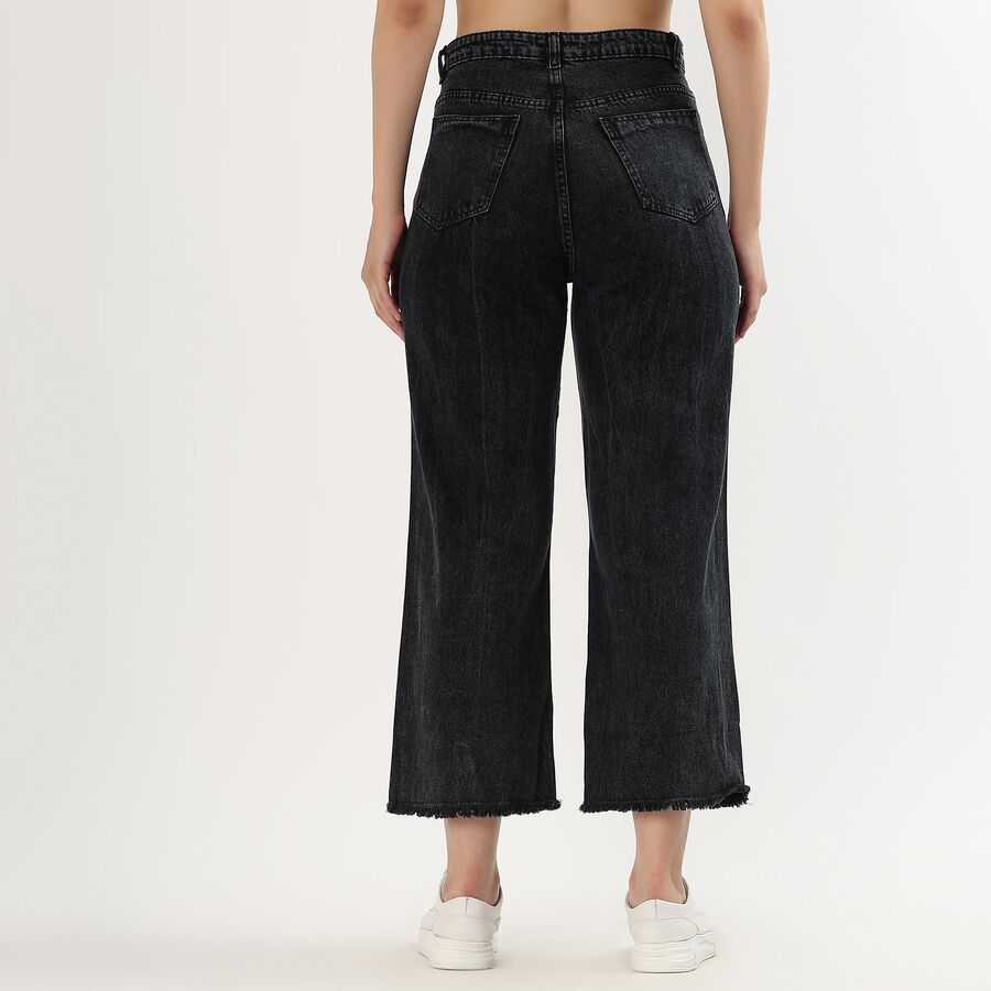 Ladies' 100% Cotton Jeans, Black, large image number null