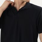 Men's Navy Blue Polo Neck Classic T-Shirt, Teal Blue, small