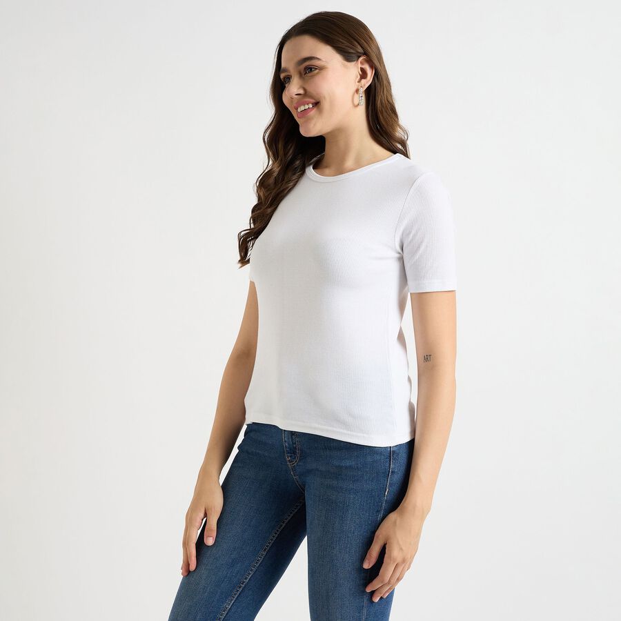 Ladies' Round Neck T-Shirt, White, large image number null