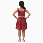 Girls' Bright Pink Sleeveless Casual Dress, रस्ट, small