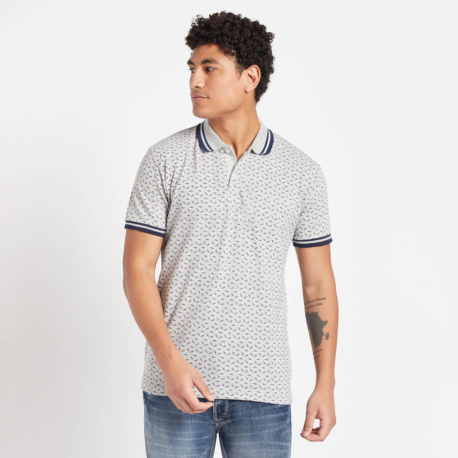 Polo T- Shirt, मिश्रित मध्यम ग्रे, large image number null