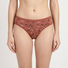 Women's Brown Regular Fit Printed Panty, भूरा, small