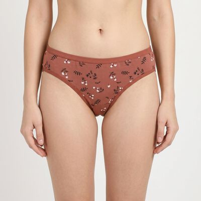 Women's Brown Regular Fit Printed Panty