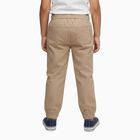 Boys Beige Regular Fit Cargo Trousers with Elastic Waist, Beige, small image number null