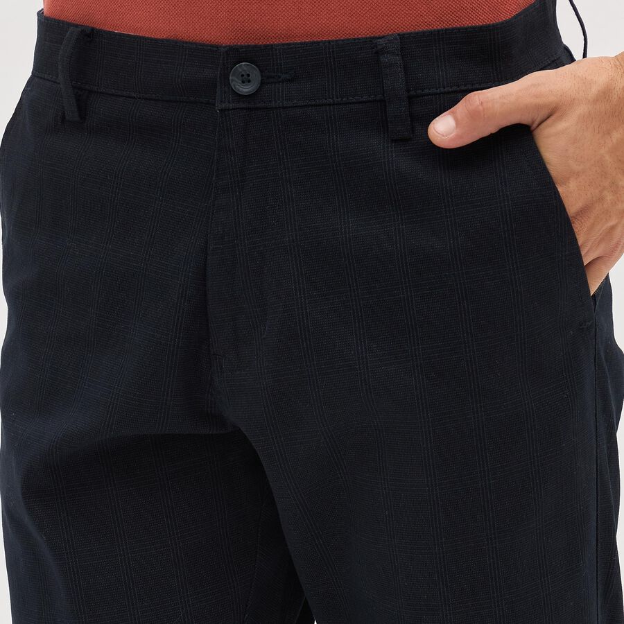 Men's Slim Fit Casual Trousers, Navy Blue, large image number null