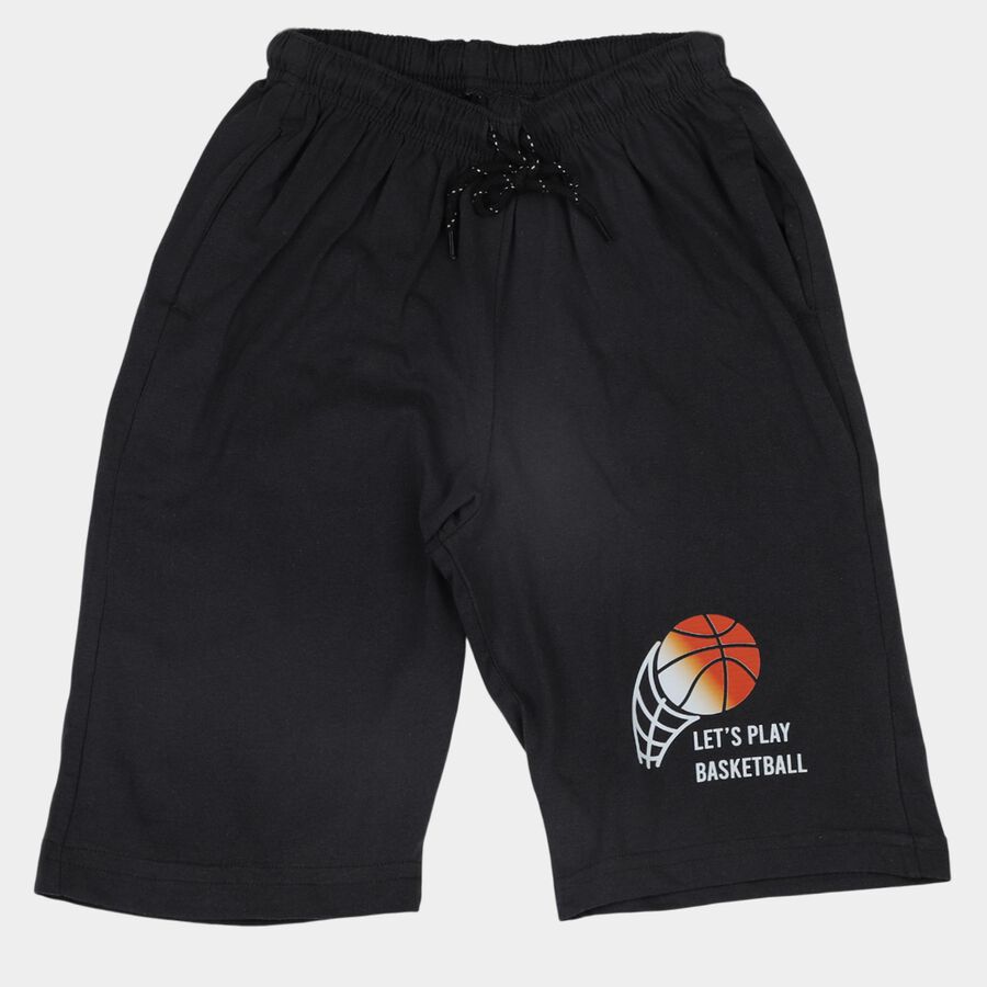 Boys' Grey Relaxed Fit Jamaican Shorts, Dark Grey, large