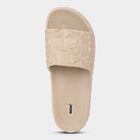 Women's Soft Beige Open-Toe Casual Slippers, गहरा पीला, small