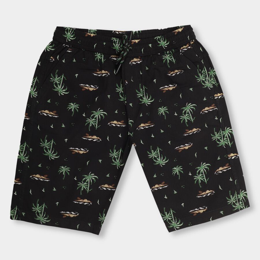 Boys' 100% Cotton Bermudas, काला, large image number null