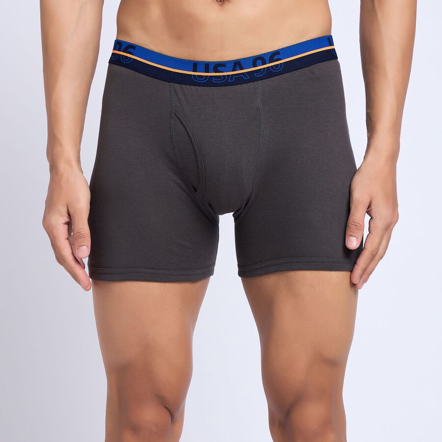 Men's 100% Cotton Trunks, गहरा ग्रे, large image number null