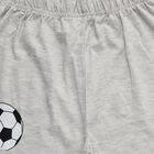 Boys Grey Regular Fit Graphic Printed Pyjama, एक्रू मिश्रित, small