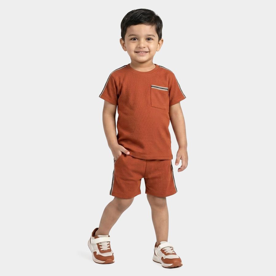Boys' Knit Baba Suit, Rust, large