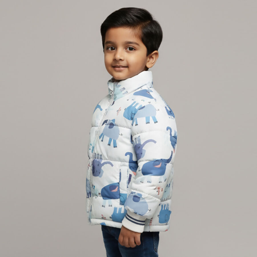 Infants Light Blue High Neck Casual Jacket, हल्का नीला, large image number null