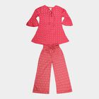 Girls Viscose All Over Printed Fusion Clothing Set, Coral, small image number null