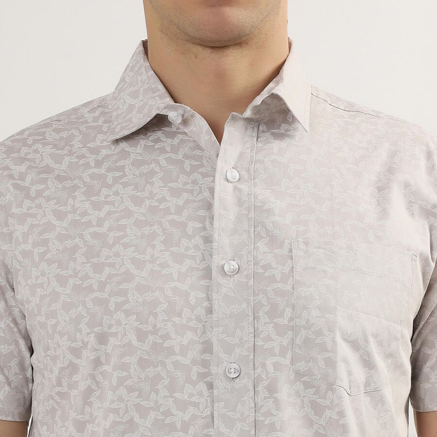 Men's 100% Cotton Regular Collar Casual Shirt , हल्का ग्रे, large image number null
