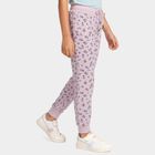 Girls' Lilac Regular Fit Floral Printed Pyjama, Lilac, small