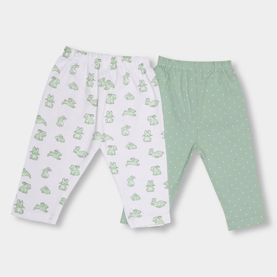 Infants' Light Sage Green And White Regular Fit Elasticated Pyjama, Light Green, large image number null