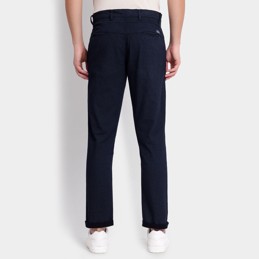 Men's Slim Fit Casual Trousers, Navy Blue, large image number null
