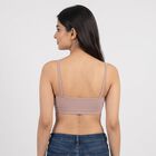 Women's Brown Scoop Neck Bralette Bra, भूरा, small