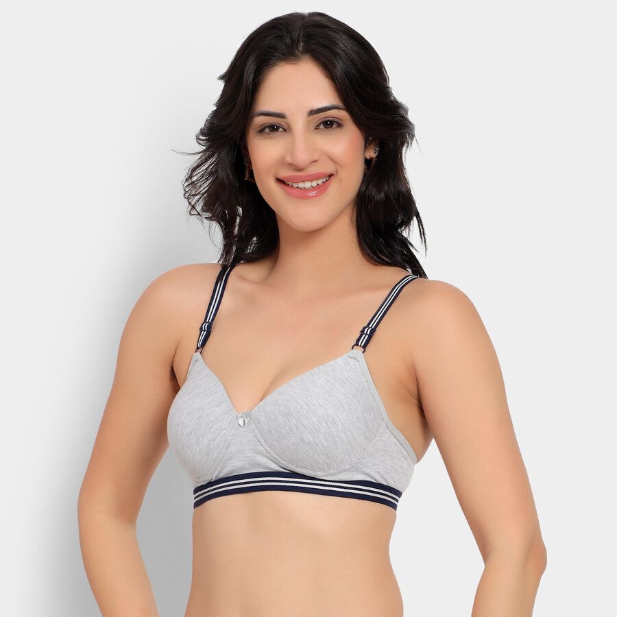 Ladies' Bra, Melange Light Grey, large image number null