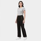 Women's Black Jogger Fit Cotton Blend Track Pants, Black, small