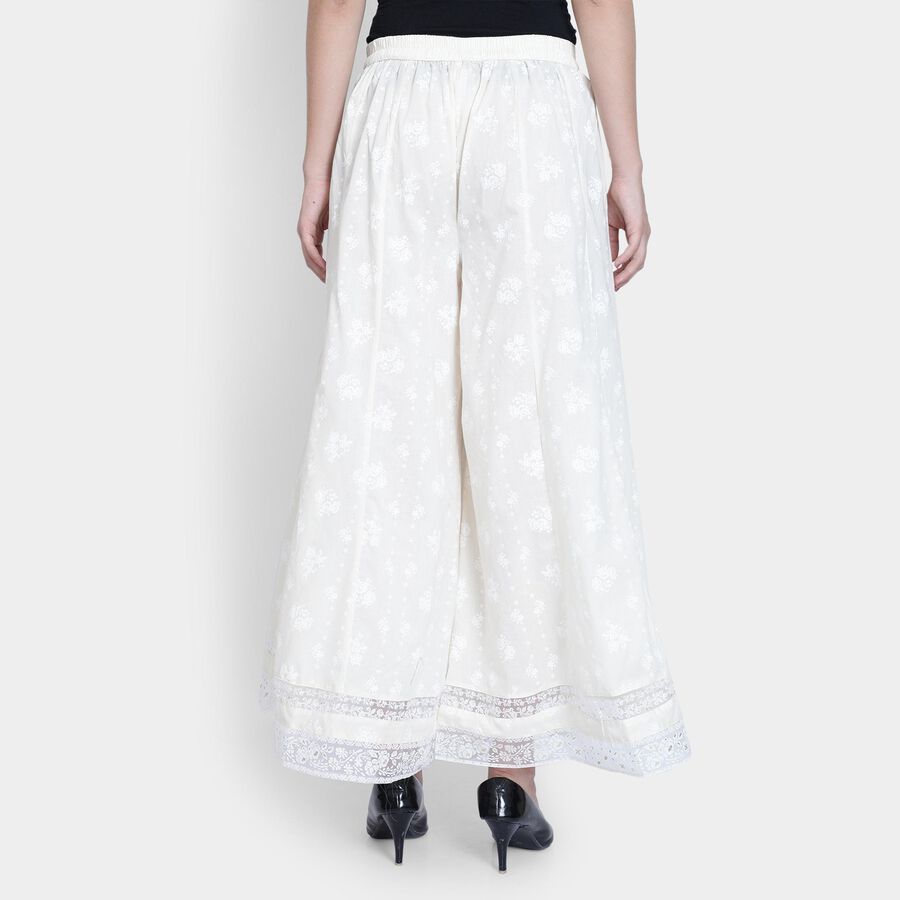 Ladies' 100% Cotton Palazzos , Off White, large image number null