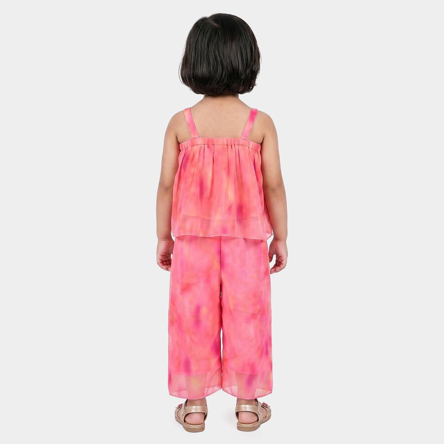 Girls Pink Square Neck Camisole Top and Capri Set, Pink, large