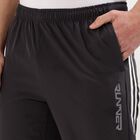 Men's Dark Graphite Grey Slim Fit Side-Striped Track Pants, Dark Grey, small