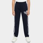 Boys' Navy Blue Regular Fit Basketball Printed Pyjama, नेवी ब्लू, small