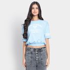 Ladies' 100% Cotton Crop  Top, हल्का नीला, small image number null