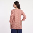 Women's Purple Round Neck Printed Straight Kurti, बैंगनी, small