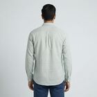 Men's Blue Cotton Button Down Classic Casual Shirt, एक्वा, small