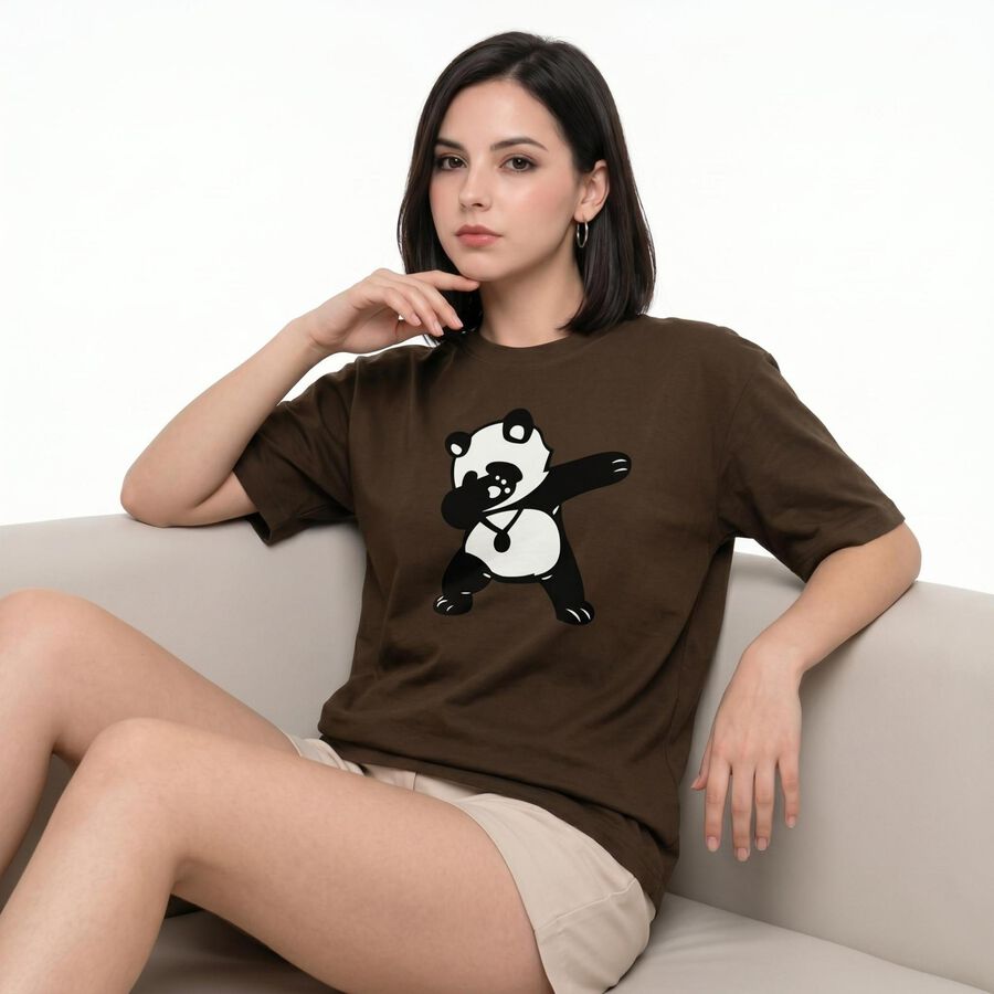 Women's Olive Green Cotton Round Neck Regular T-Shirt, ओलिव, large