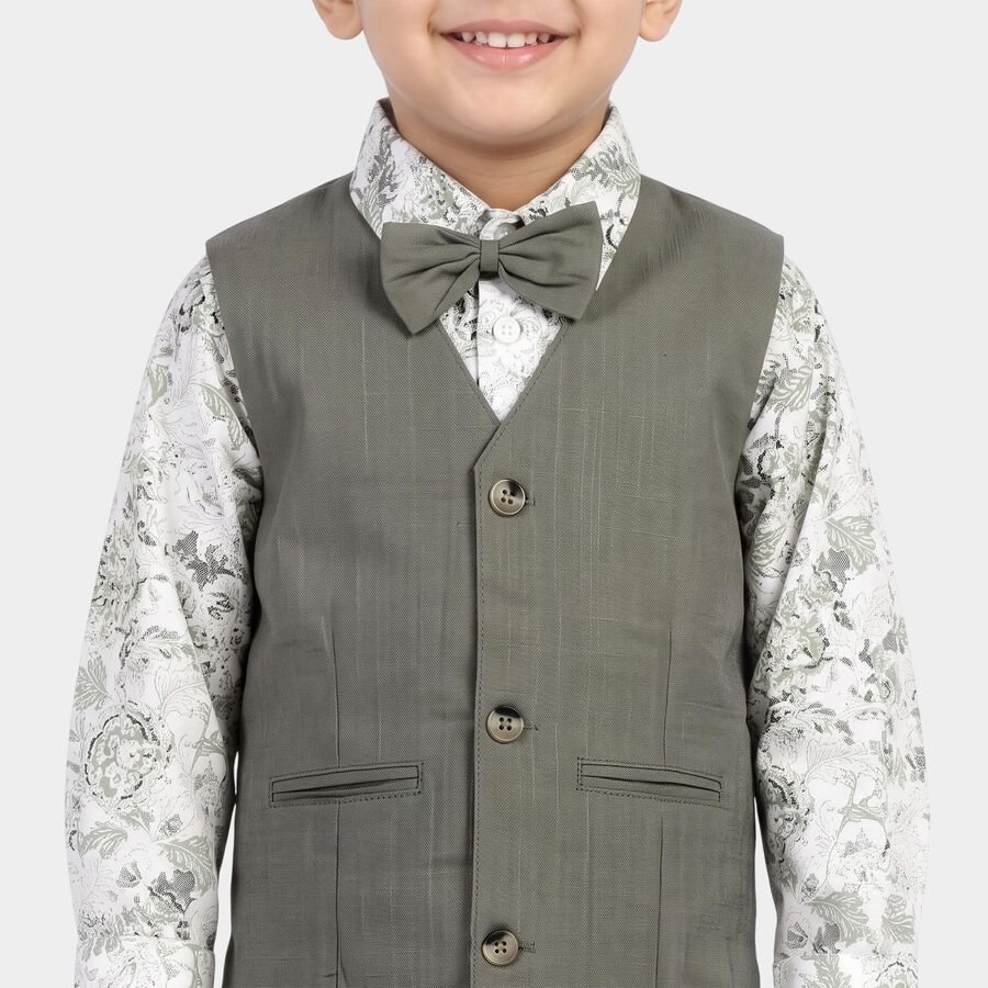 Boys Green Cotton Collar Shirt, Light Green, large