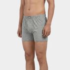 Men's Light Grey Regular Fit Solid Trunks, मिश्रित हल्का ग्रे, small