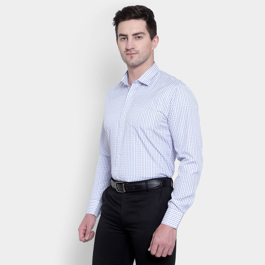 Checks Formal Shirt, Purple, large image number null