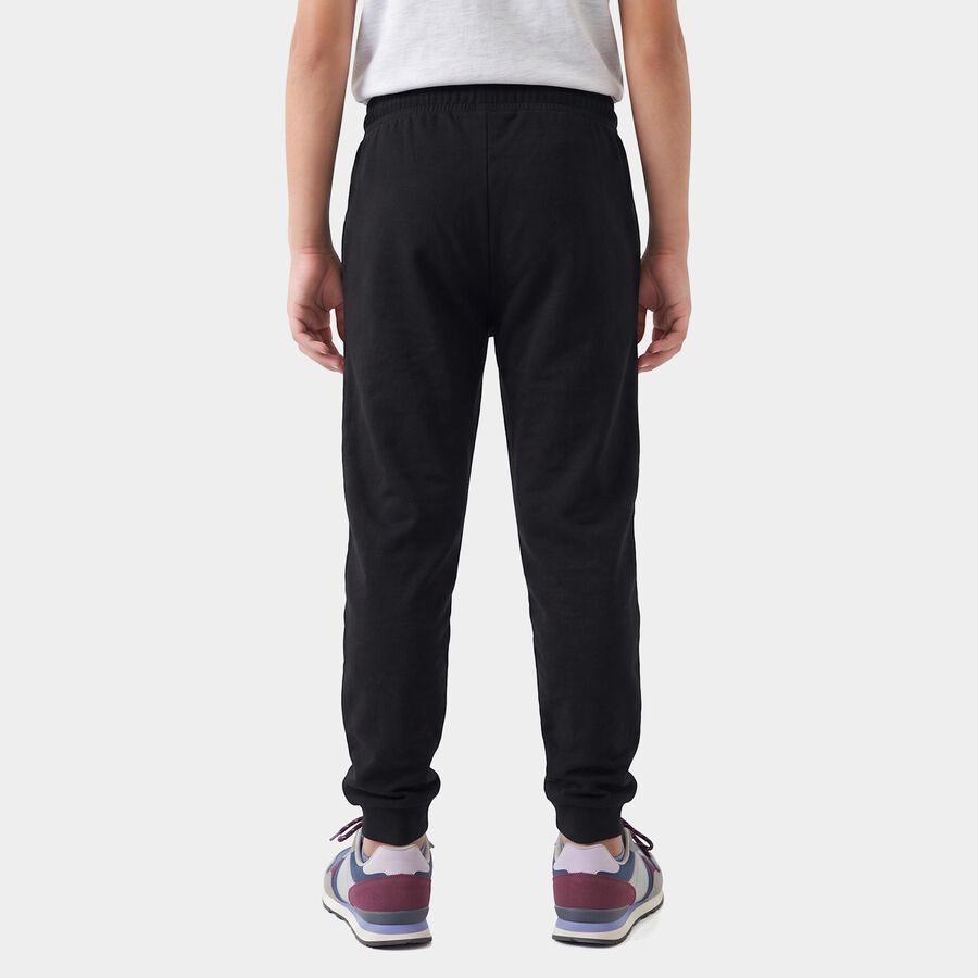 Boys' Black Jogger Graphic Printed Winter Pyjama, काला, large
