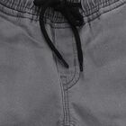 Boys' Muted Charcoal Grey Regular Fit Elastic Waist Jeans, हल्का ग्रे, small