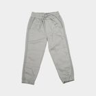 Boys' Grey Regular Fit Side Stripe Jogger Trousers, हल्का ग्रे, small