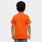 Boys' Bright Vibrant Orange Cotton Crew Neck Casual T-Shirt, Orange, small