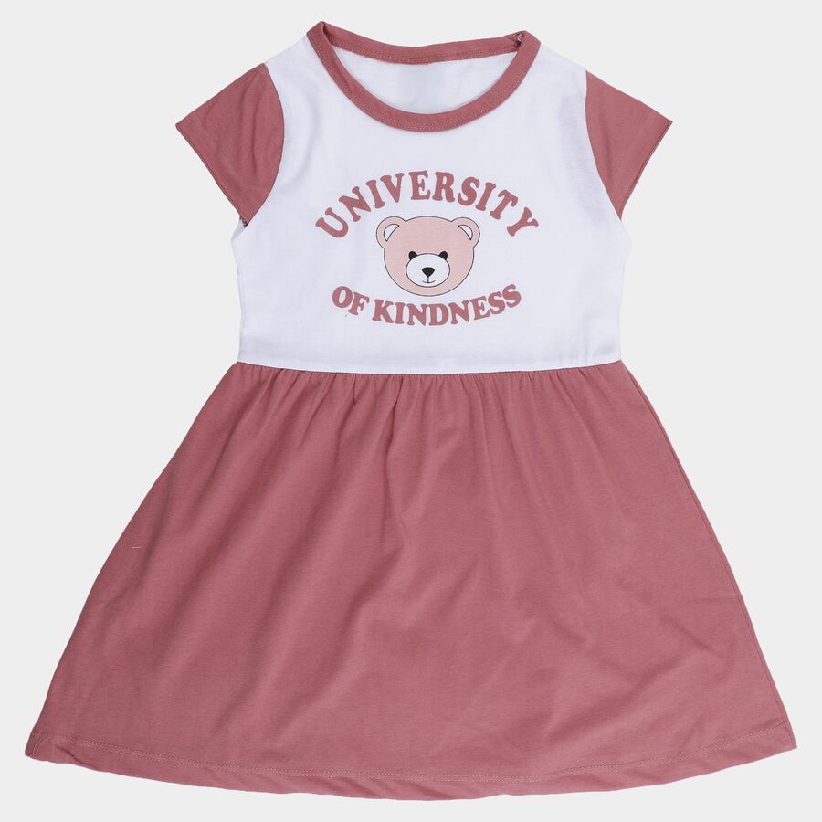 Girls' Frock, हल्का गुलाबी, large
