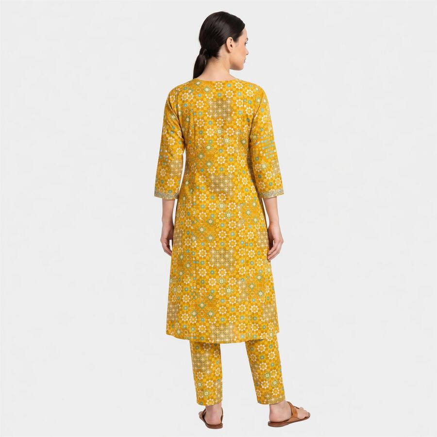 Women's Mustard Embroidered Ethnic Set, Mustard, large