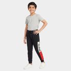 Boys Black Jogger Fit Graphic Printed Pyjama, काला, small
